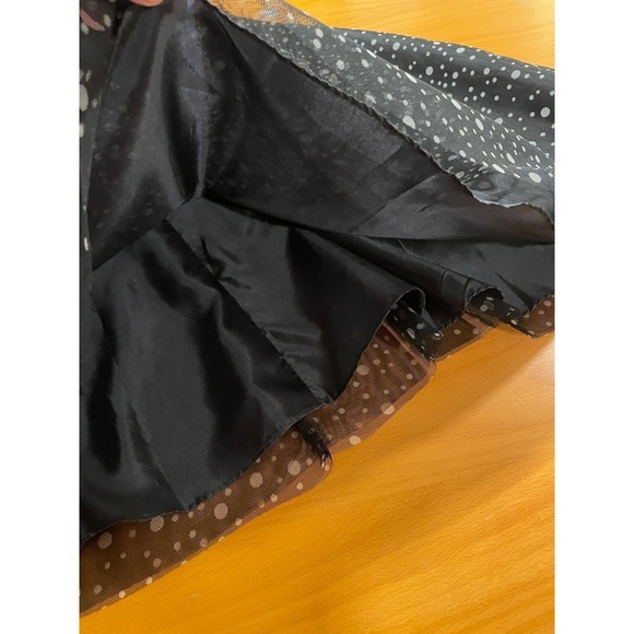Retro XL 16 Jessica Howard Mesh Ruched Black Polka Dot Dress Fit & Flare Formal‎ - Picture 11 of 11
